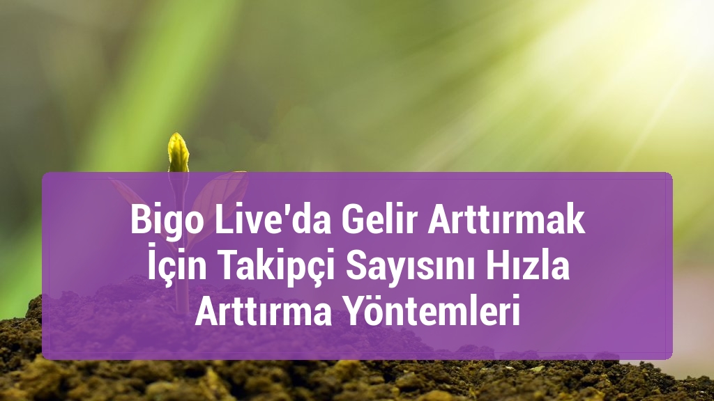 Bigo Live’da Gelir Arttırmak İçin Takipçi Sayısını Hızla Arttırma Yöntemleri