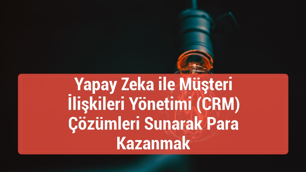 Yapay Zeka ile Müşteri İlişkileri Yönetimi (CRM) Çözümleri Sunarak Para Kazanmak