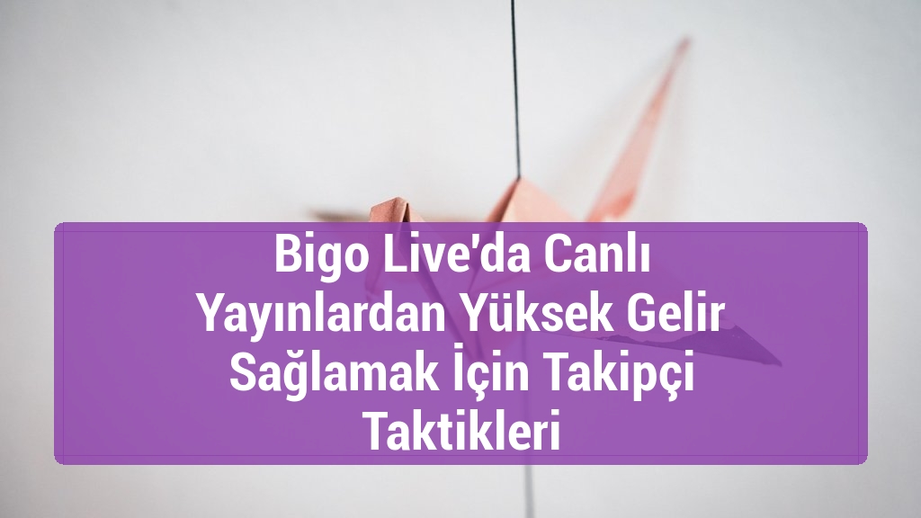 Bigo Live'da Canlı Yayınlardan Yüksek Gelir Sağlamak İçin Takipçi Taktikleri