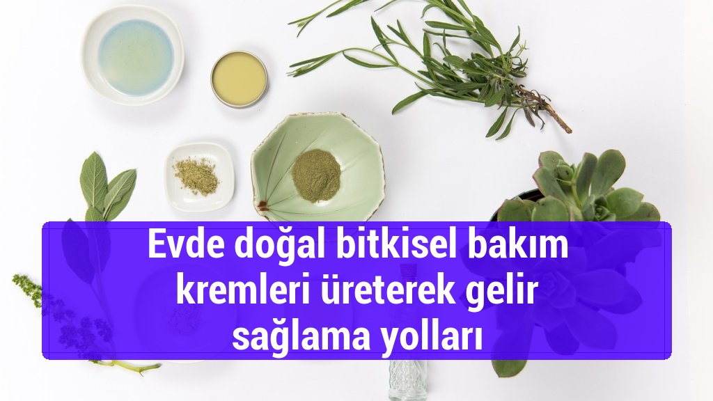 Evde doğal bitkisel bakım kremleri üreterek gelir sağlama yolları