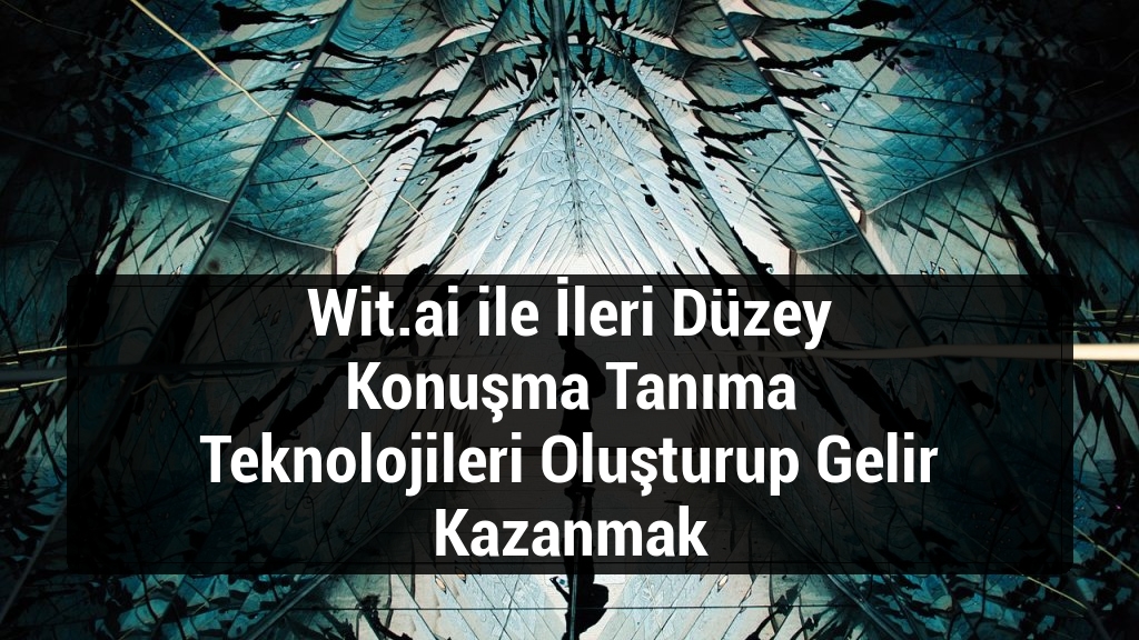 Wit.ai ile İleri D&uuml;zey Konuşma Tanıma Teknolojileri Oluşturup Gelir Kazanmak