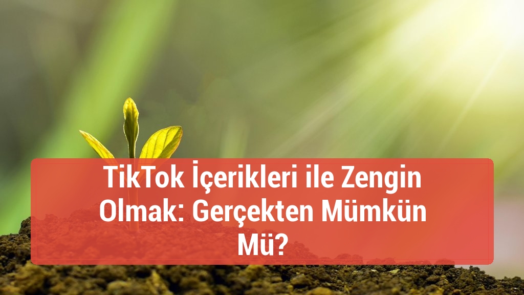 TikTok İçerikleri ile Zengin Olmak: Gerçekten Mümkün Mü?