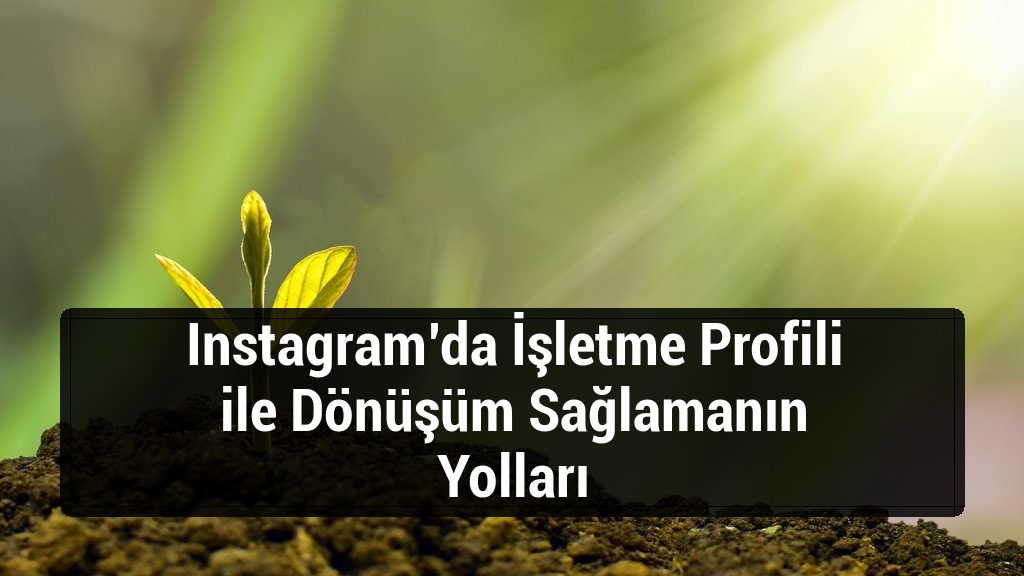 Instagram’da İşletme Profili ile Dönüşüm Sağlamanın Yolları
