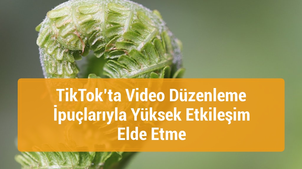 TikTok’ta Video Düzenleme İpuçlarıyla Yüksek Etkileşim Elde Etme