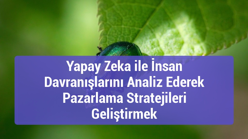 Yapay Zeka ile İnsan Davranışlarını Analiz Ederek Pazarlama Stratejileri Geliştirmek