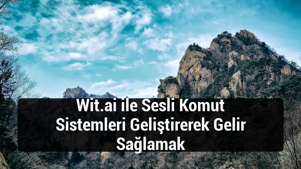 Wit.ai ile Sesli Komut Sistemleri Geliştirerek Gelir Sağlamak