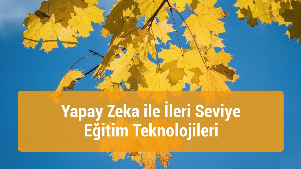 Yapay Zeka ile İleri Seviye Eğitim Teknolojileri