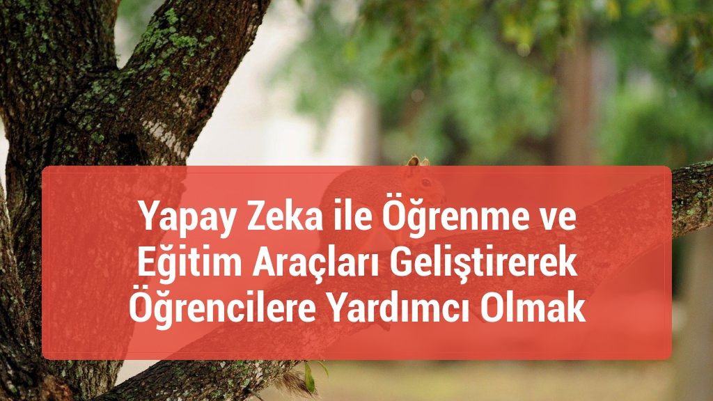Yapay Zeka ile Öğrenme ve Eğitim Araçları Geliştirerek Öğrencilere Yardımcı Olmak
